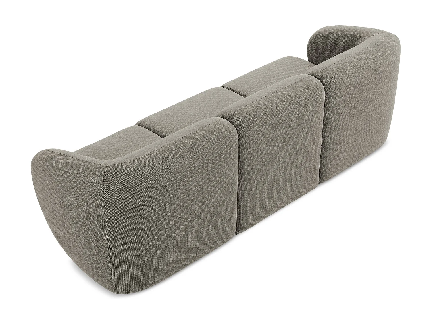 Canapé modulable 3 places en tissu bouclette - gris - LANI