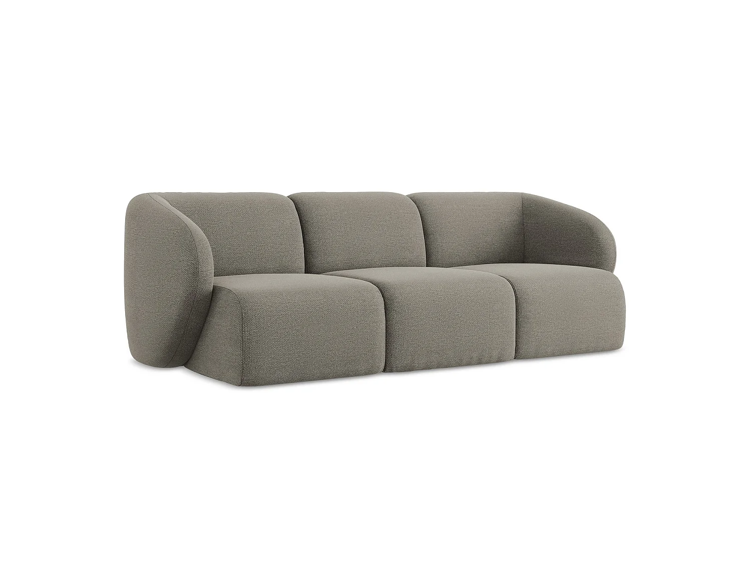 Modulares 3-Sitzer Sofa - - Bouclé - Grau - CERVO