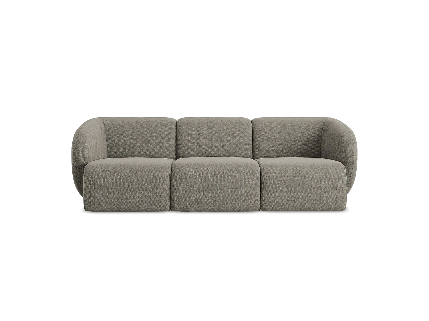 Modulares 3-Sitzer Sofa - - Bouclé - Grau - CERVO