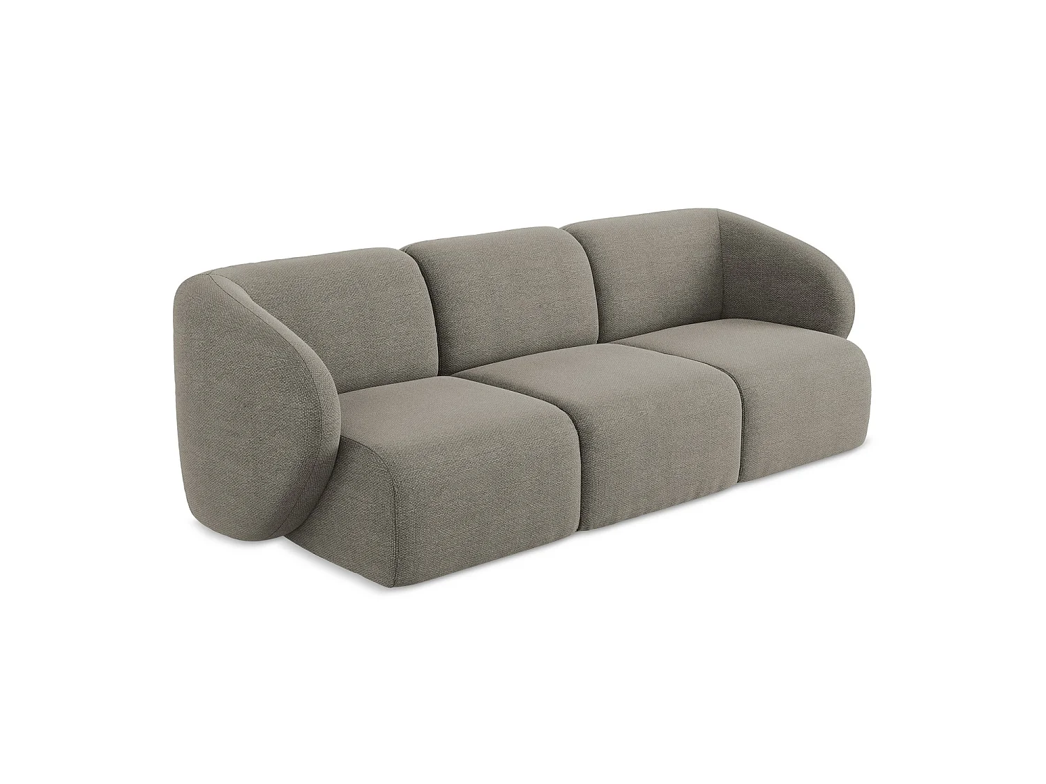 Modulares 3-Sitzer Sofa - - Bouclé - Grau - CERVO
