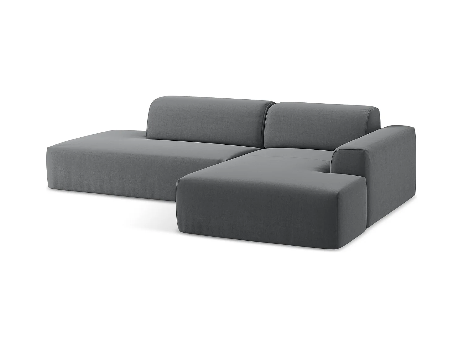 Modulaire hoekbank links van staal velours - KELI