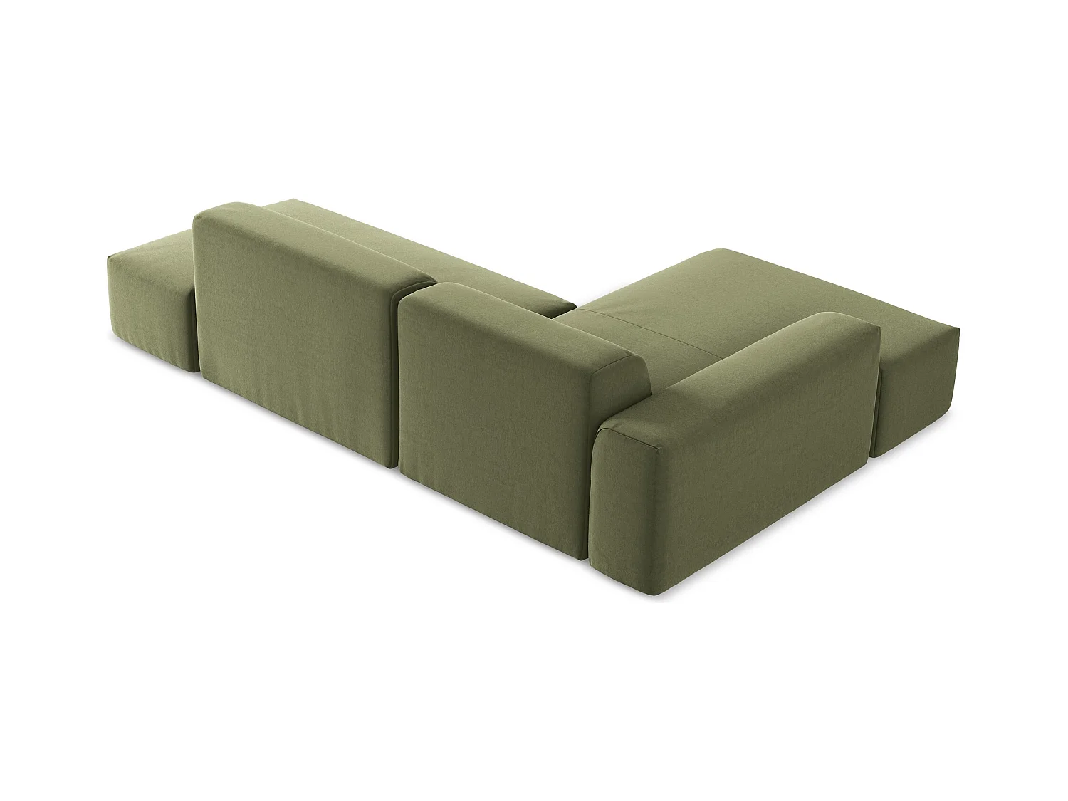 3-Sitzer Modulares Ecksofa - Ecke Rechts - Samt - Olive - KELI