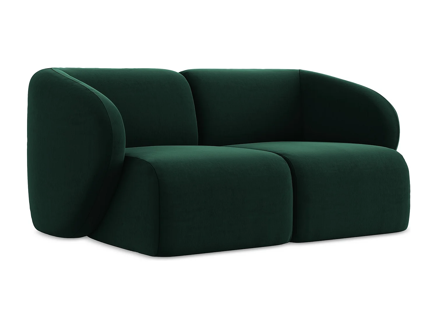 2-Sitzer Sofa - - Samt - Flaschengrün - LANI