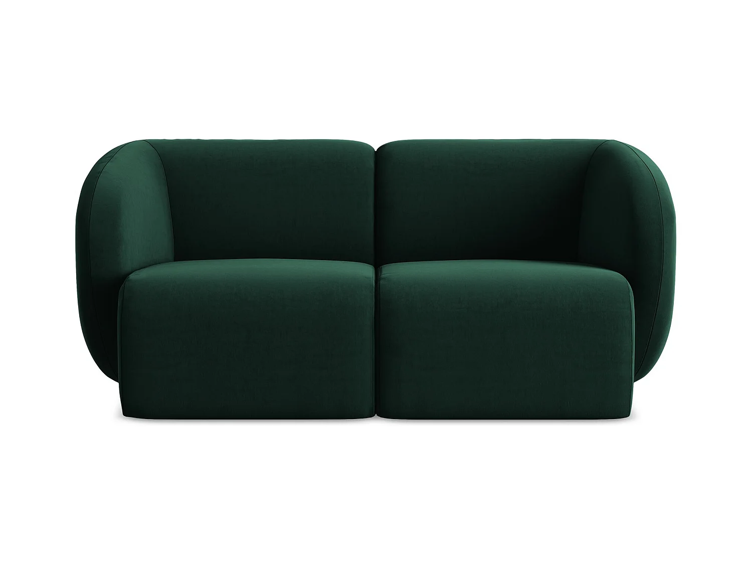 2-Sitzer Sofa - - Samt - Flaschengrün - LANI