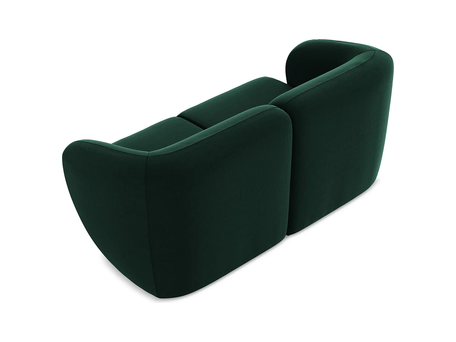 2-Sitzer Sofa - - Samt - Flaschengrün - LANI