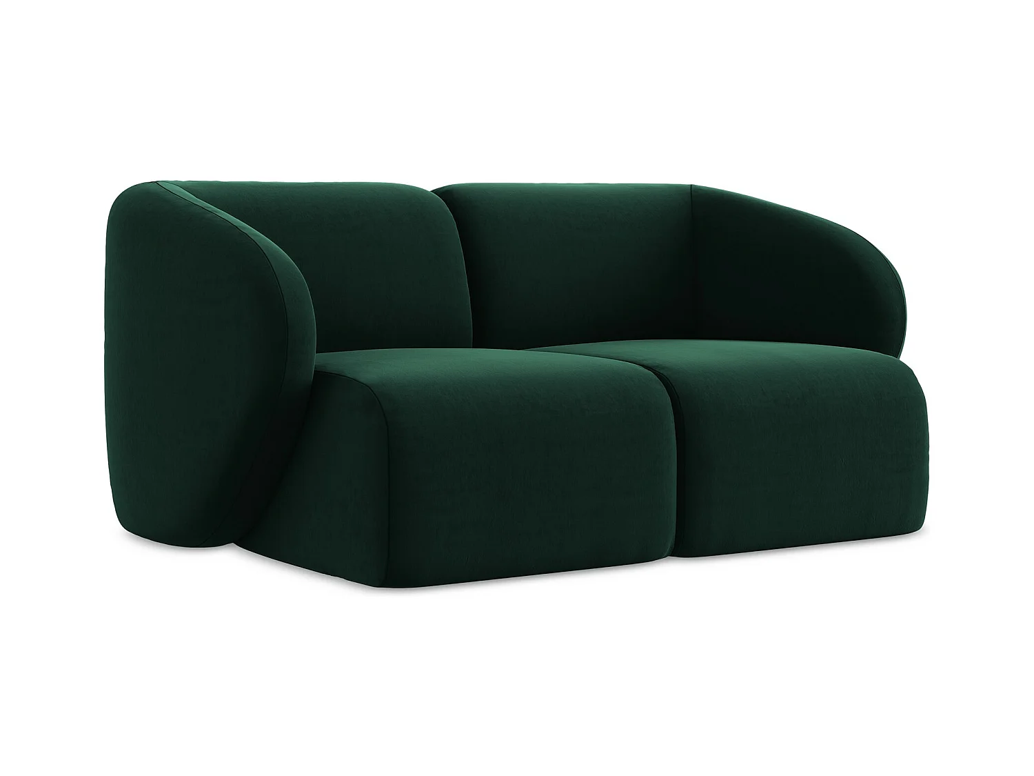 2-Sitzer Sofa - - Samt - Flaschengrün - LANI