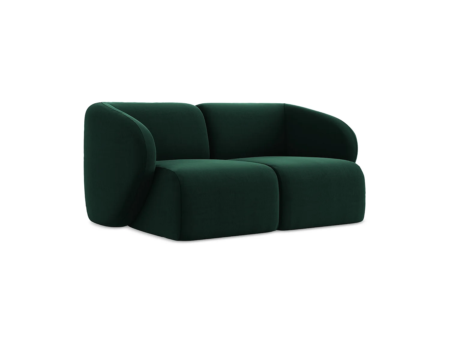 Modułowa sofa 2-osobowa - z tkaniny welwetowej - butelkowa zieleń - CERVO