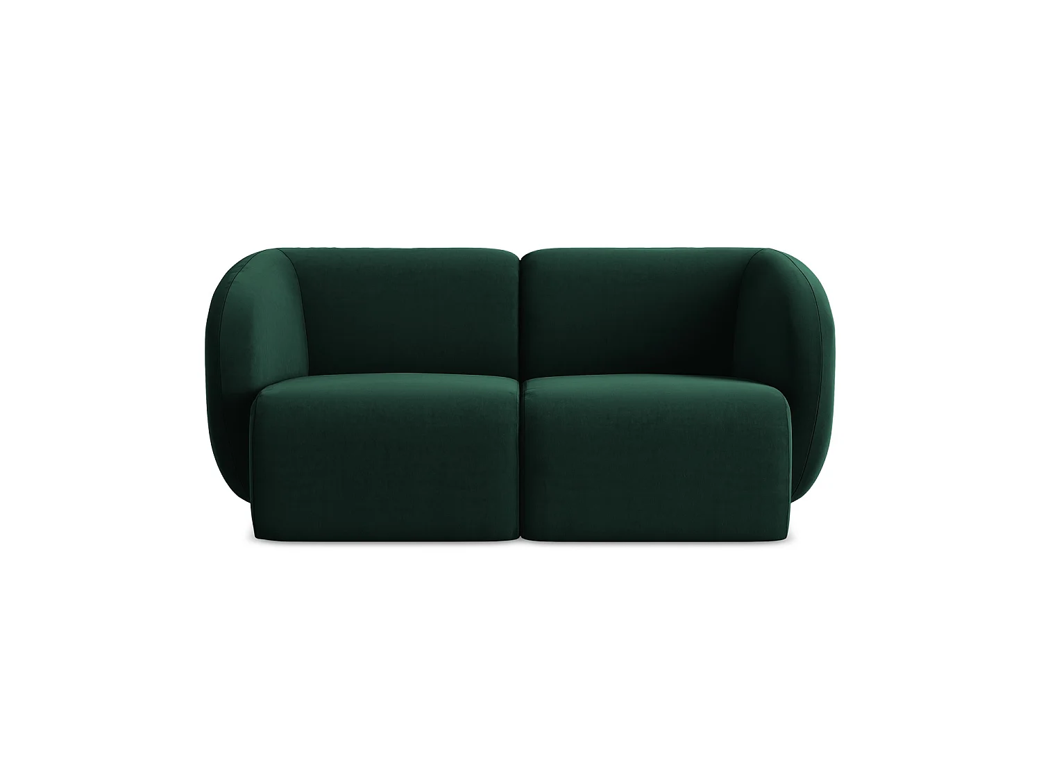 Modułowa sofa 2-osobowa - z tkaniny welwetowej - butelkowa zieleń - CERVO