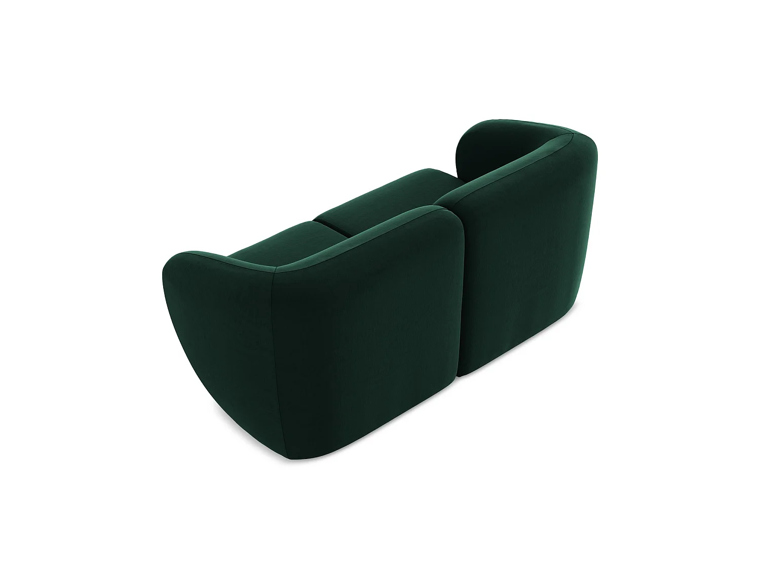 Modułowa sofa 2-osobowa - z tkaniny welwetowej - butelkowa zieleń - CERVO