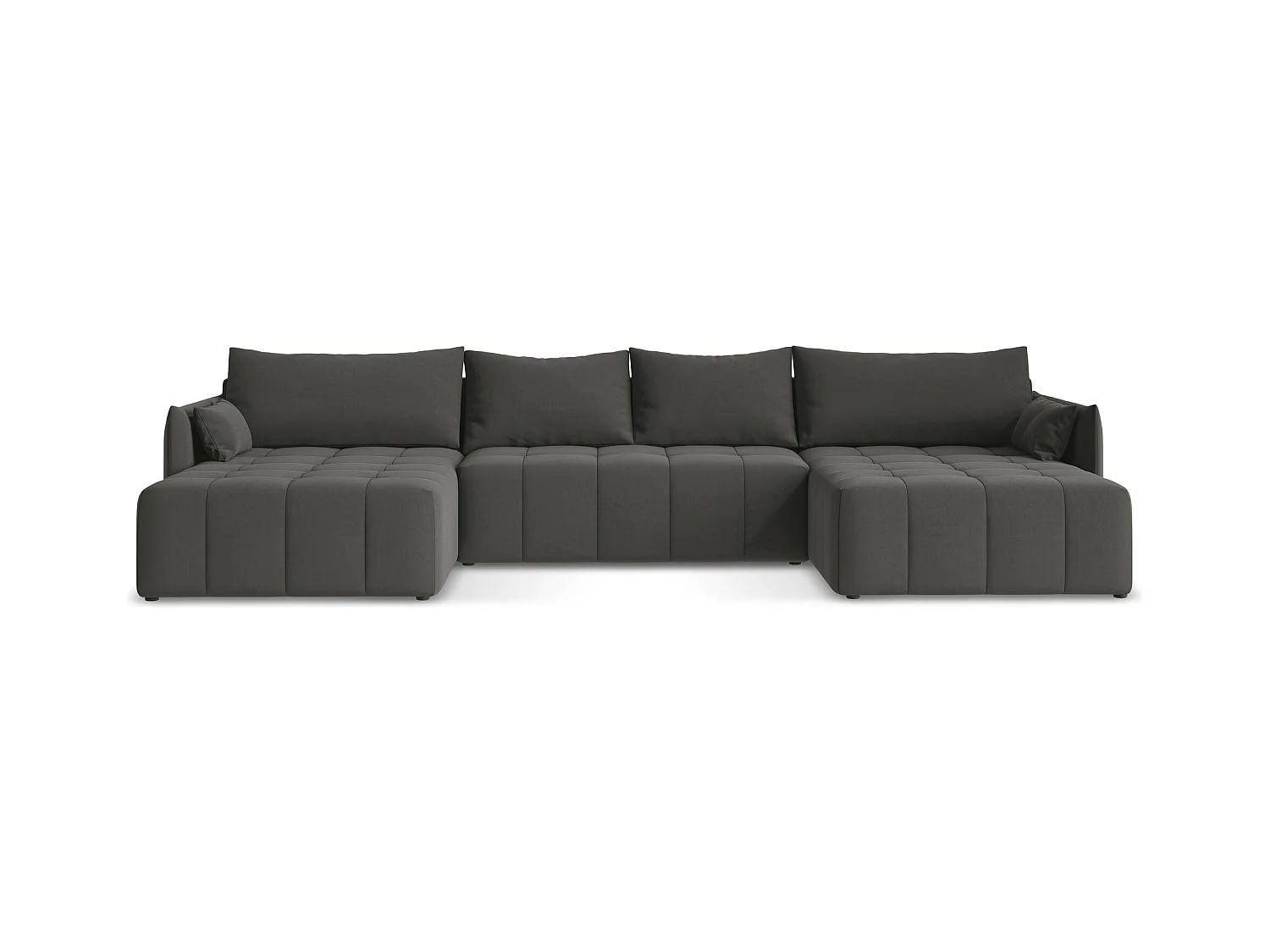 Panoramische hoekbank van staal velours - MOKU