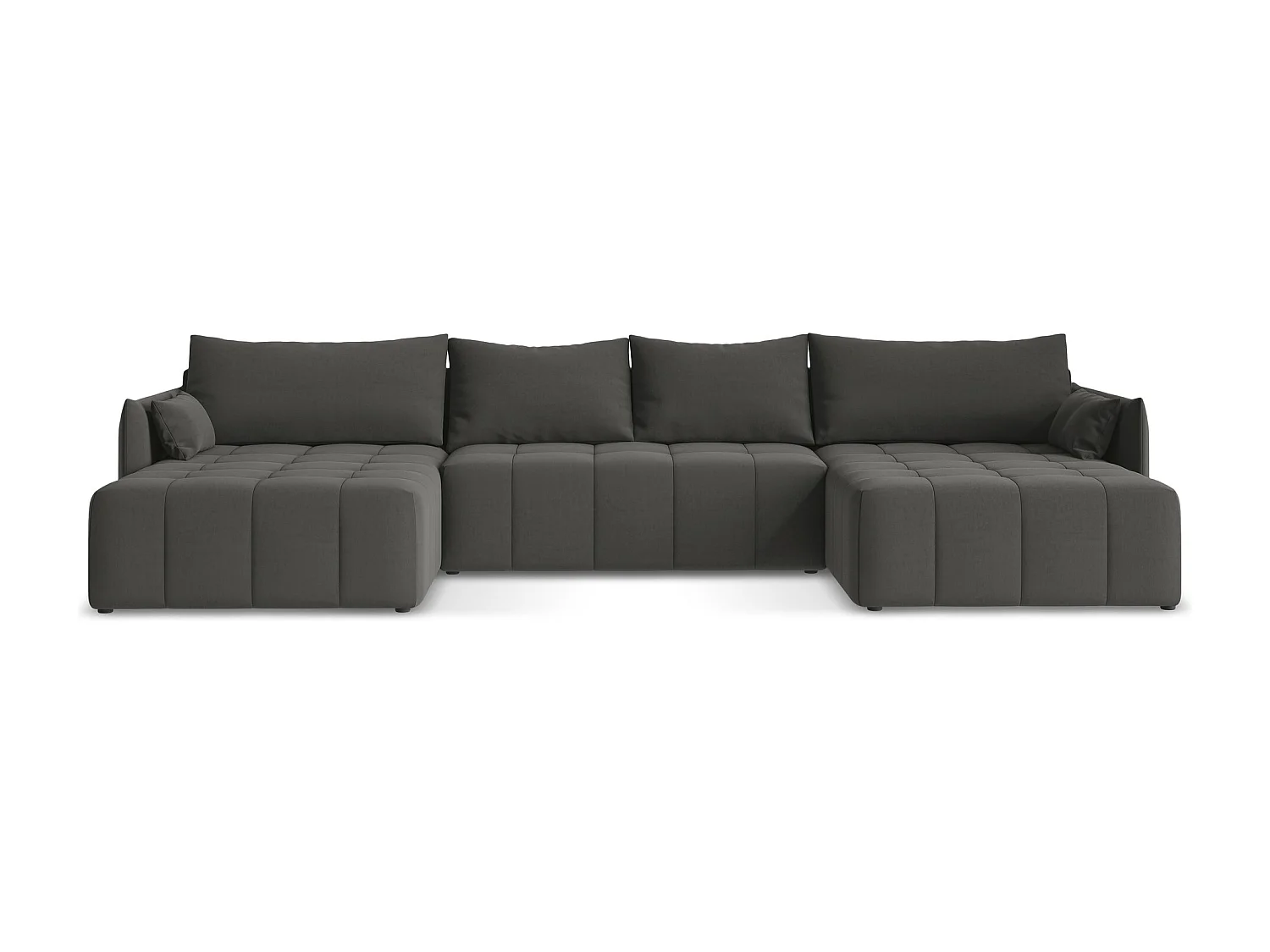 Canapé panoramique 5 places en velours - acier - MOKU