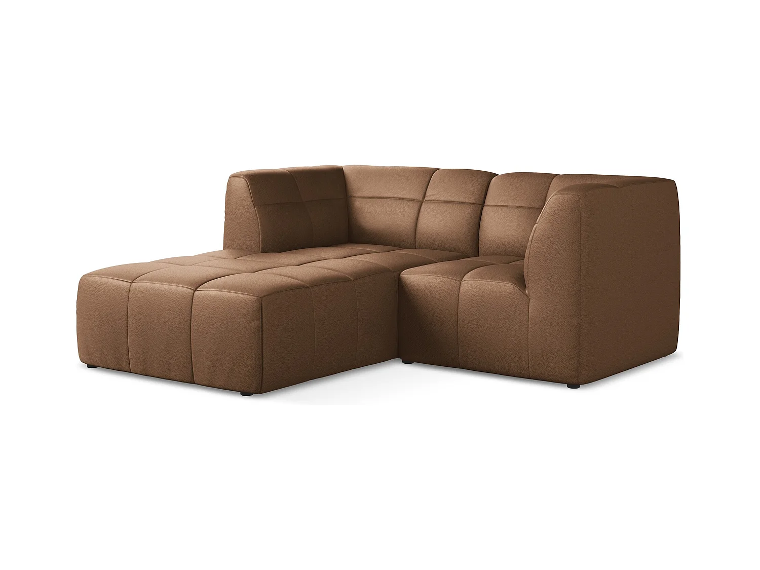 2,5-Sitzer Modulares Ecksofa - Ecke Links - Kunstleder - Schokolade - ALOHA