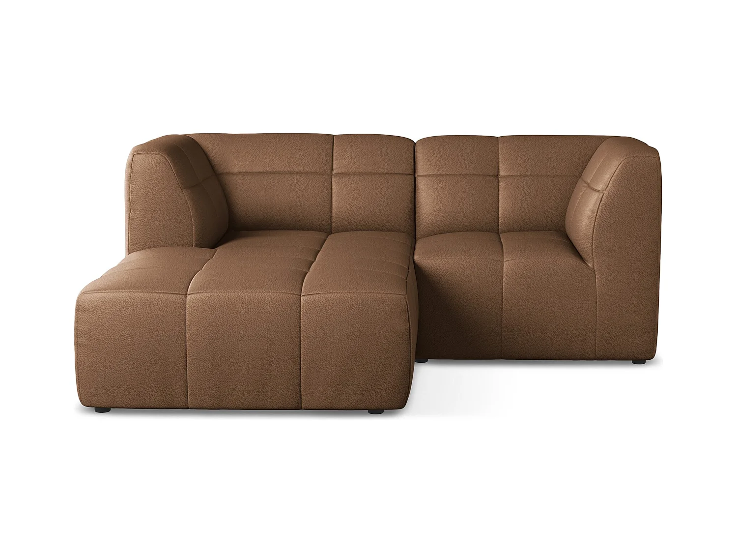 2,5-Sitzer Modulares Ecksofa - Ecke Links - Kunstleder - Schokolade - ALOHA