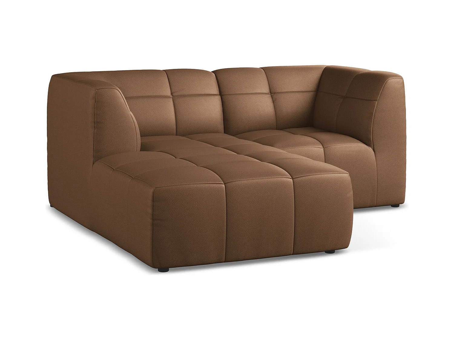 2,5-Sitzer Modulares Ecksofa - Ecke Links - Kunstleder - Schokolade - ALOHA