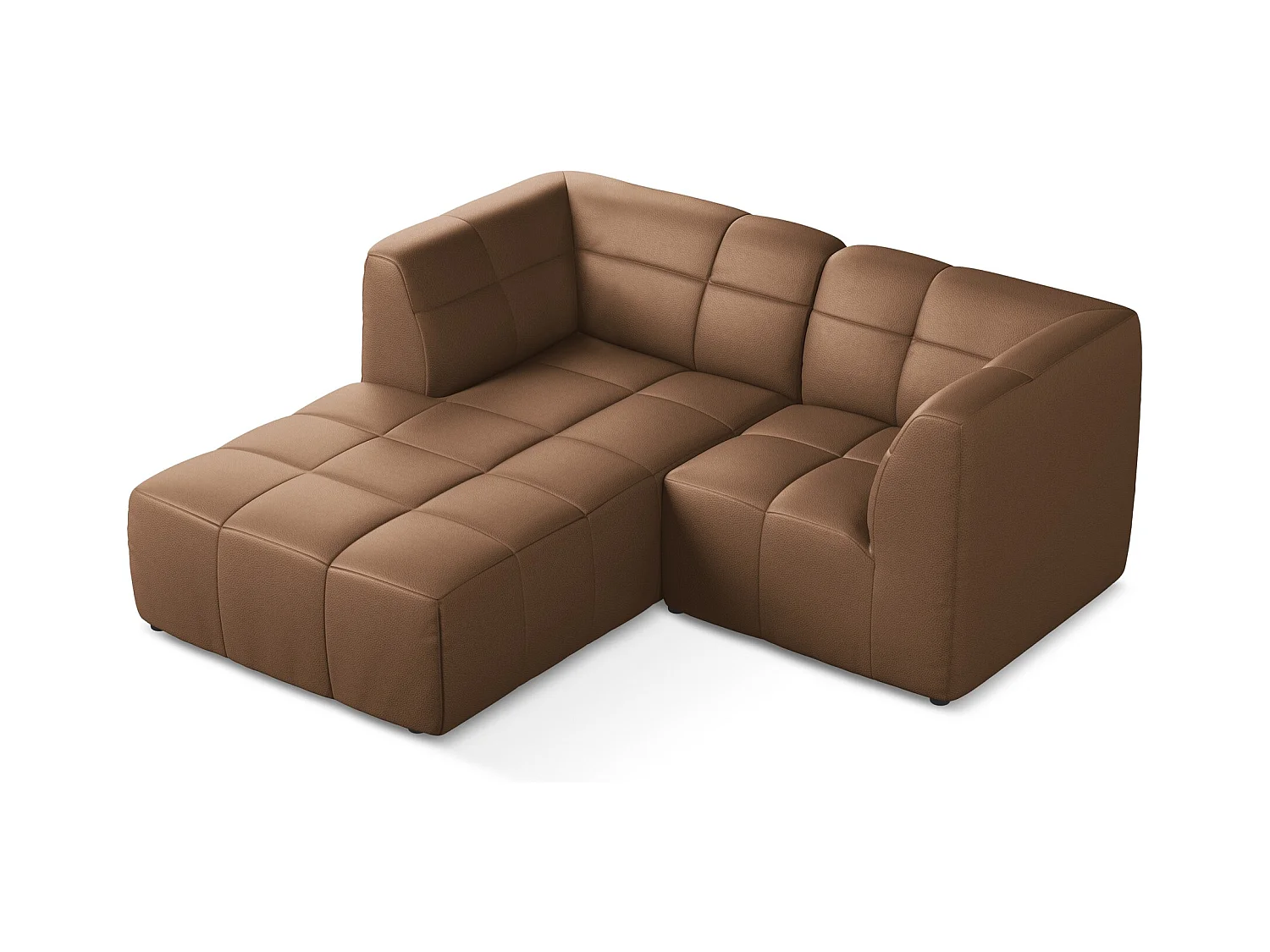 2,5-Sitzer Modulares Ecksofa - Ecke Links - Kunstleder - Schokolade - ALOHA