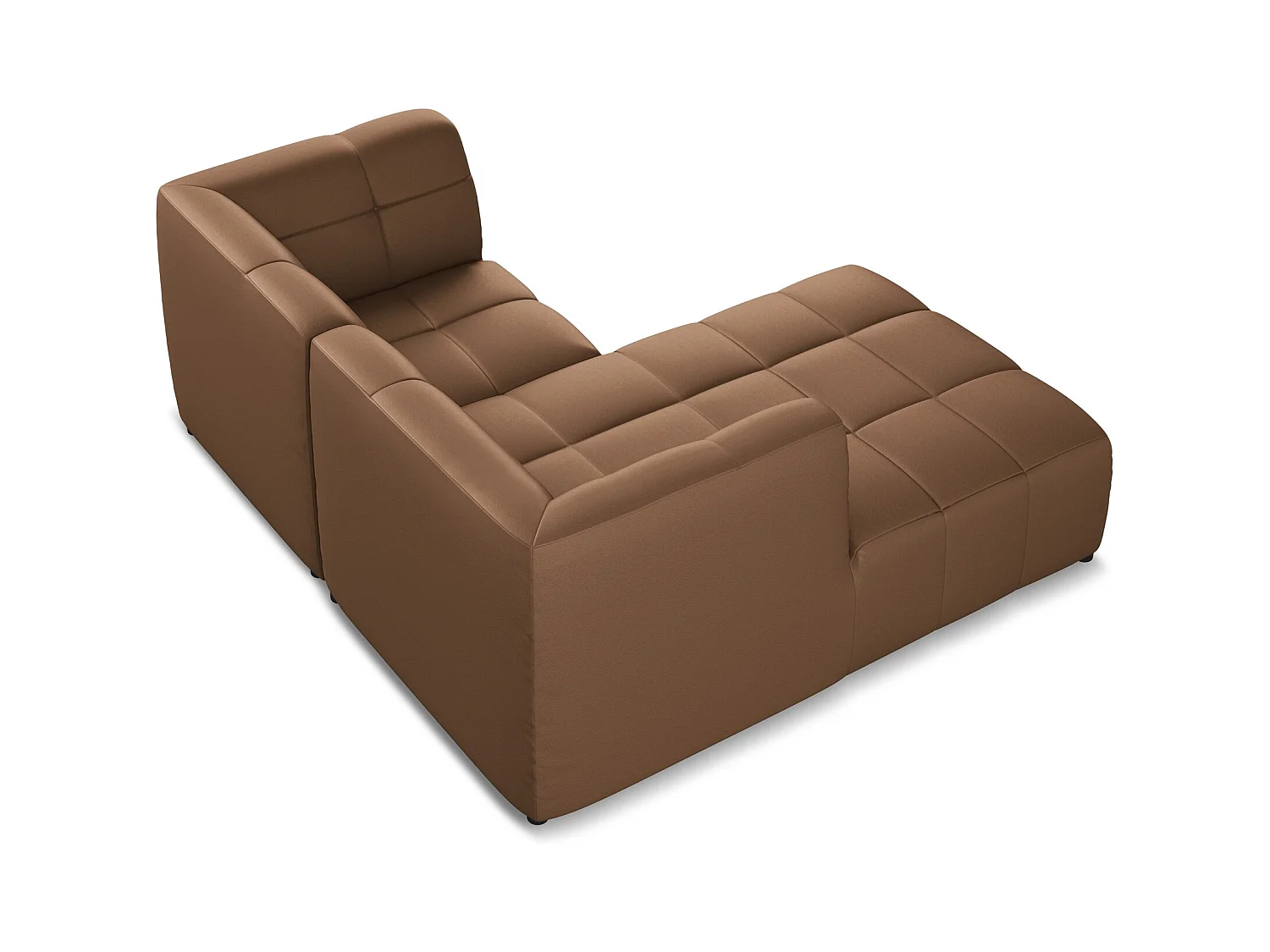 2,5-Sitzer Modulares Ecksofa - Ecke Links - Kunstleder - Schokolade - ALOHA