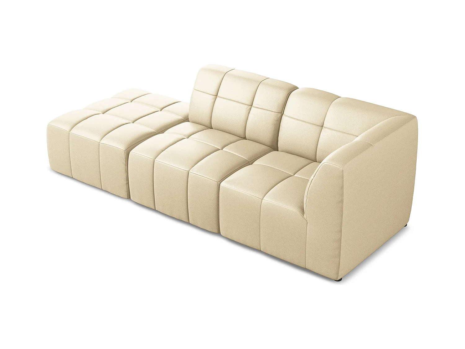 Modulaire hoekbank links van beige kunstleer - ALOHA