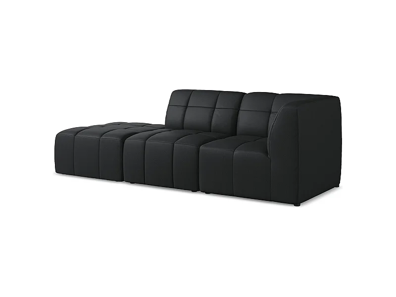 3-Sitzer Modulares Ecksofa - Ecke Links - Kunstleder - Schwarz - ALOHA