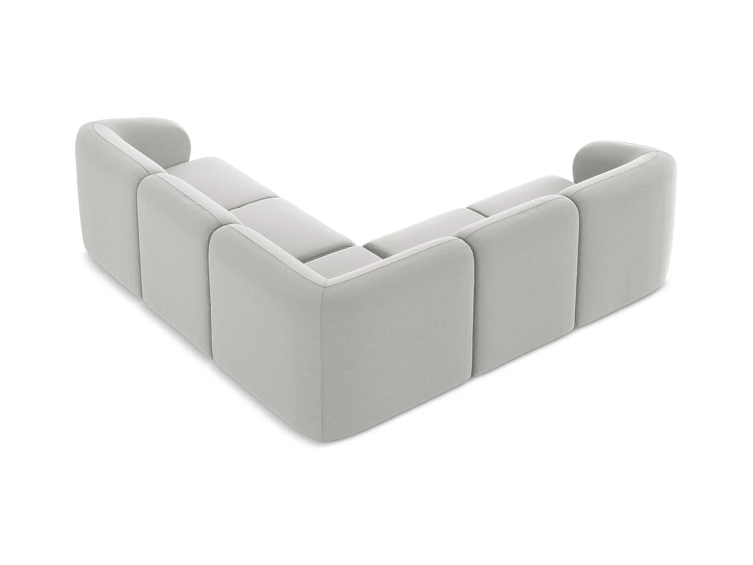 Modułowy narożnik - z tkaniny welwetowej - srebrny - LANI