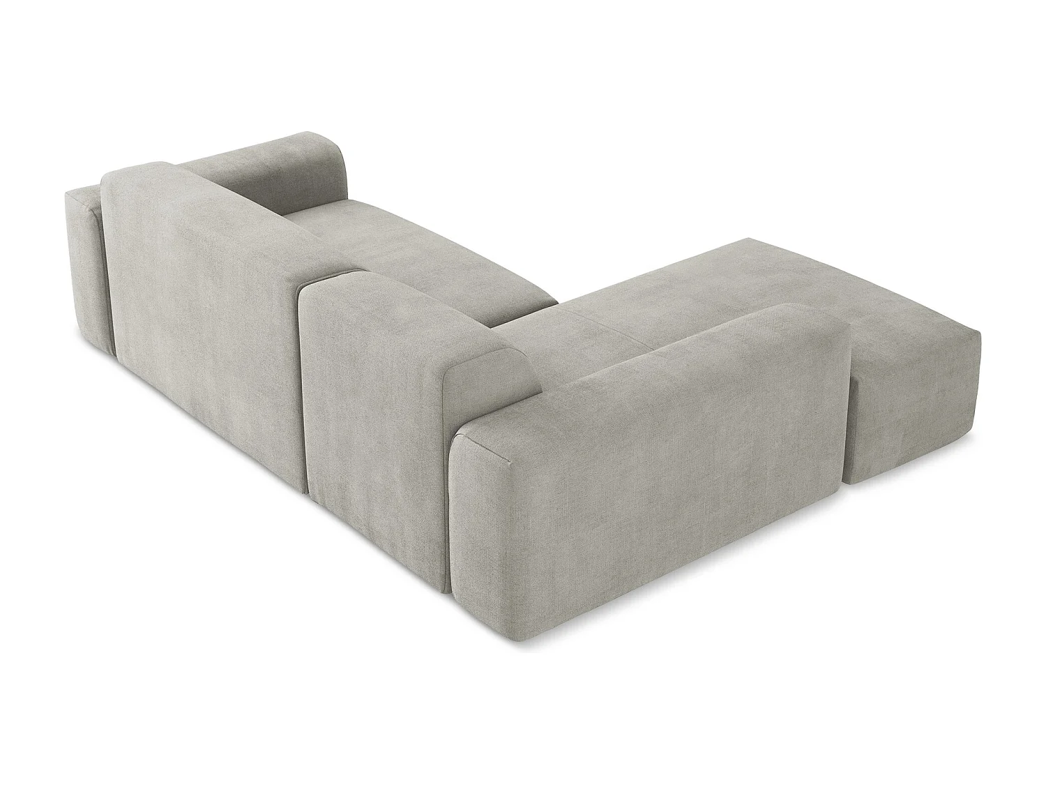 Modulaire hoekbank links van lichtgrijs textuurstof - KELI