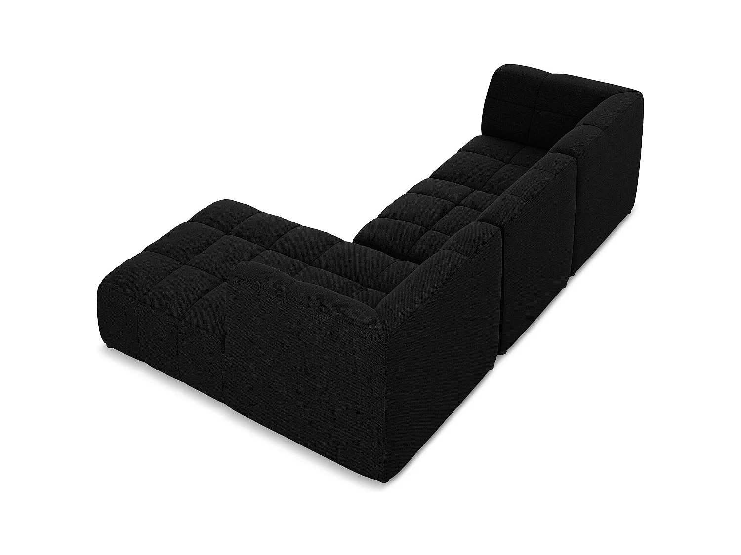 Modulaire hoekbank rechts van zwart bouclé - ALOHA