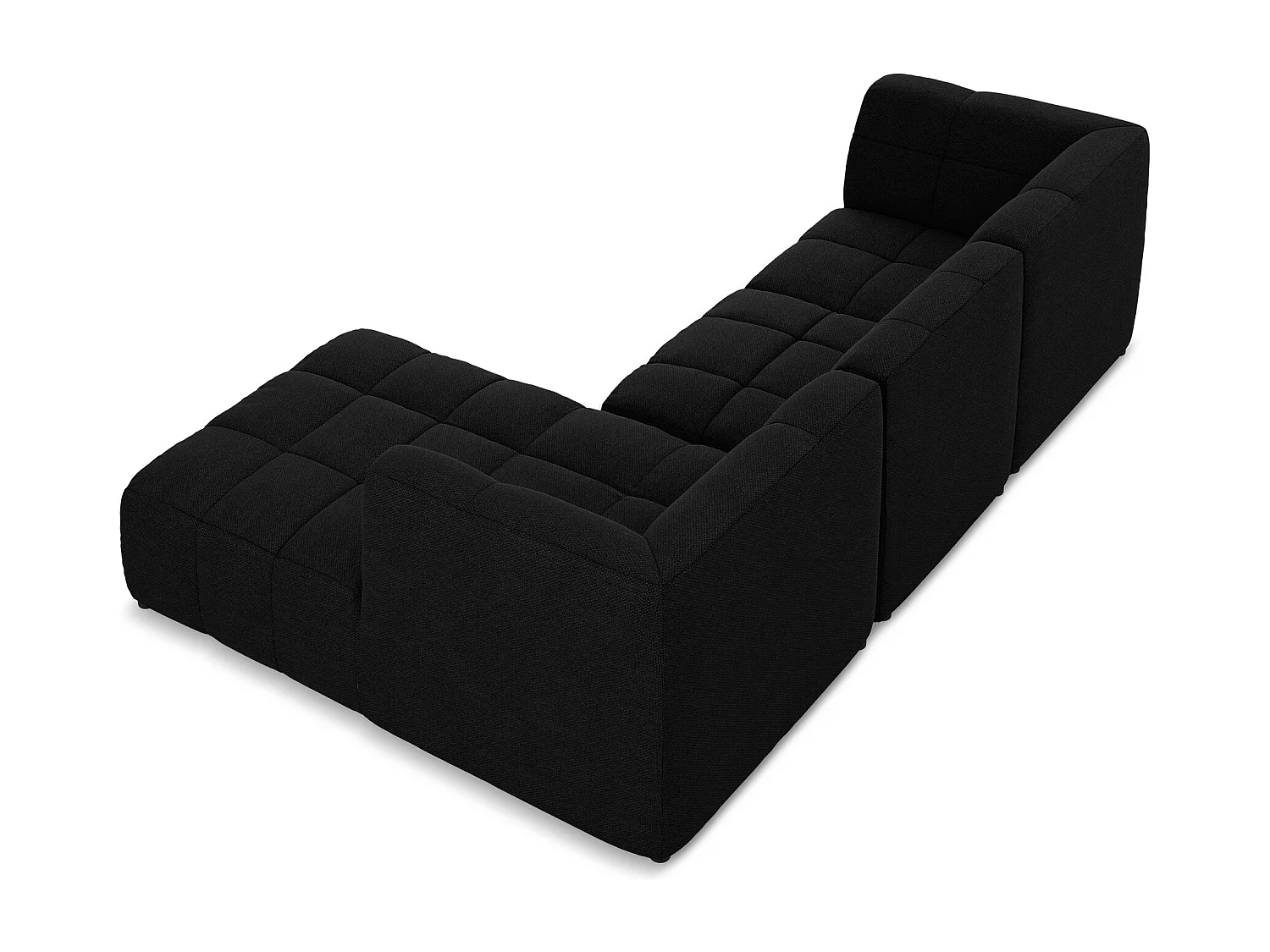 Modulaire hoekbank rechts van zwart bouclé - ALOHA