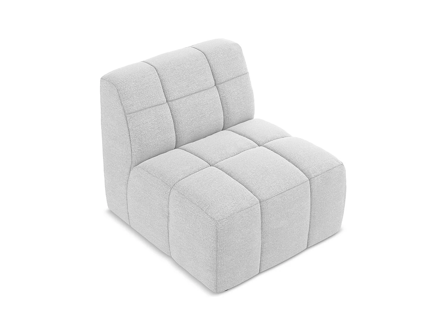 Modular - Mittelsofa - Bouclé - Silber - ALOHA