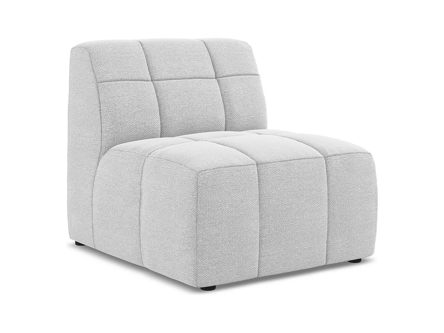 Fauteuil pour canapé modulable en tissu bouclette - argent - ALOHA