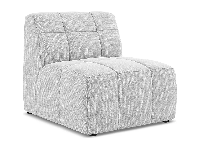 Fauteuil pour canapé modulable en tissu bouclette - argent - ALOHA