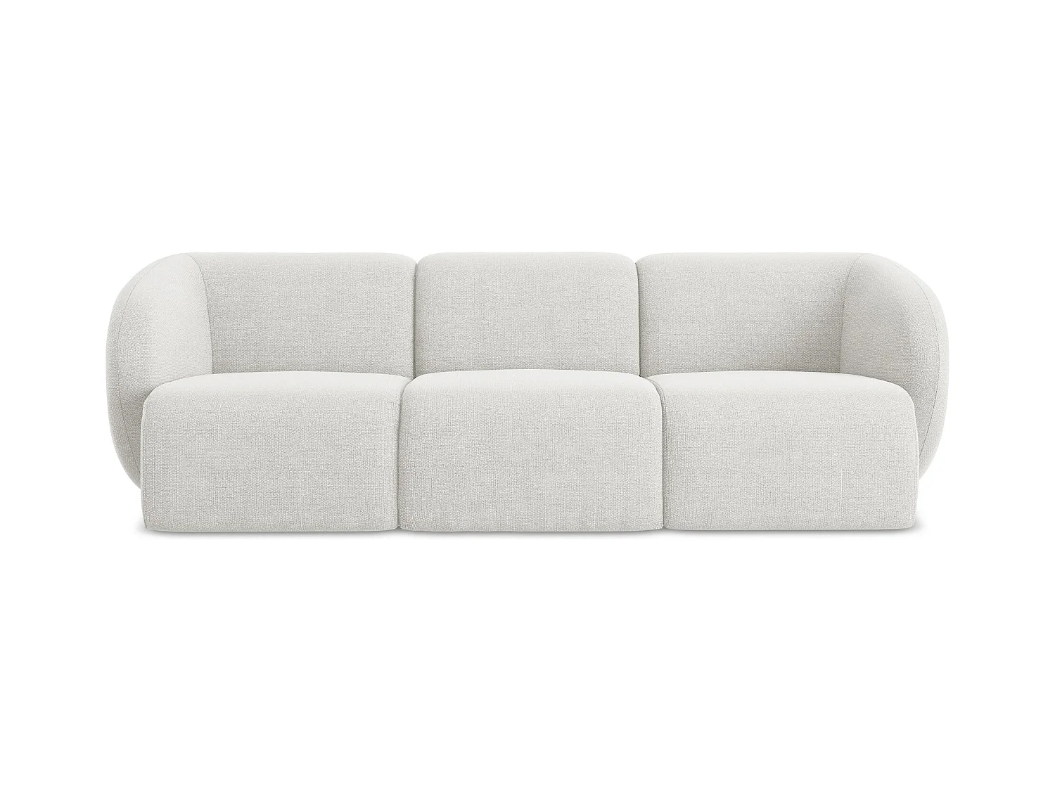 Modulares 3-Sitzer Sofa - - Bouclé - Weiß - LANI