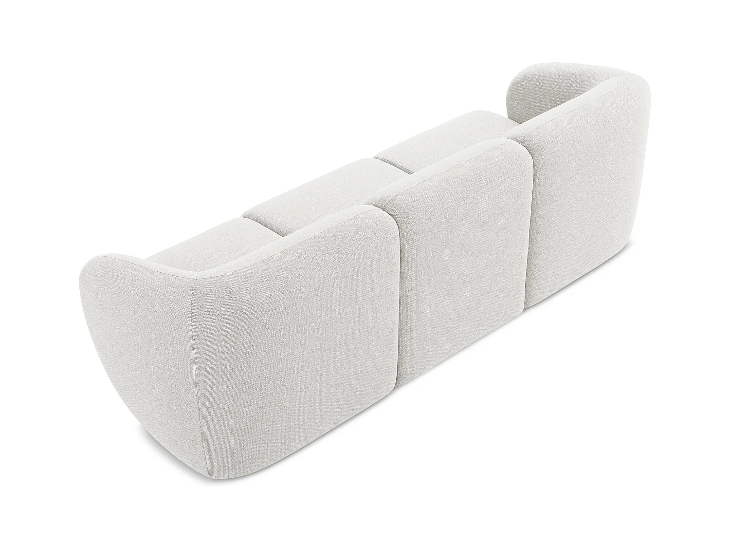 Modulares 3-Sitzer Sofa - - Bouclé - Weiß - LANI