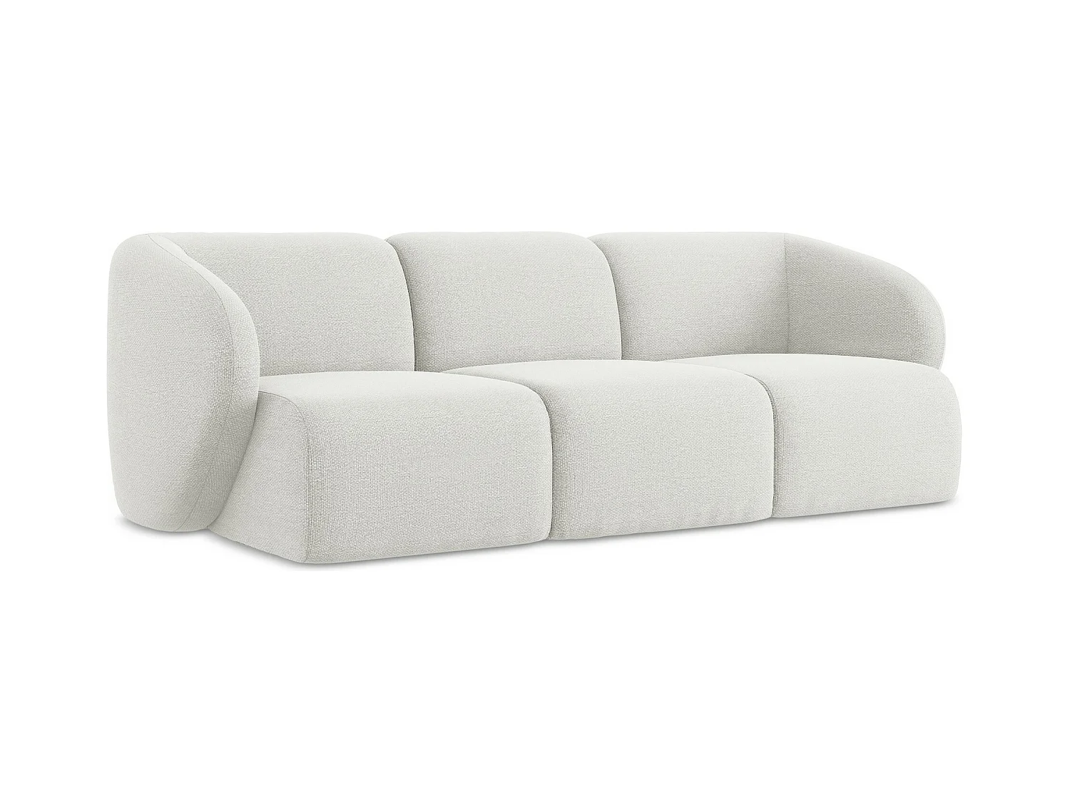 Modulares 3-Sitzer Sofa - - Bouclé - Weiß - LANI