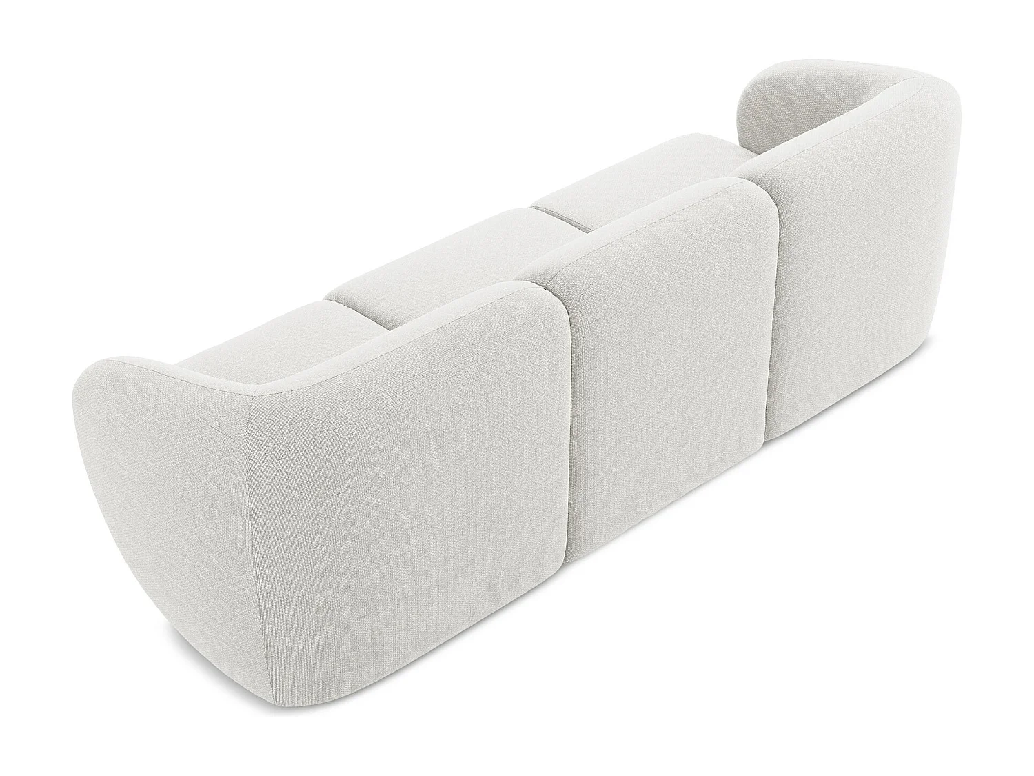 Canapé modulable 3 places en tissu bouclette - blanc - LANI