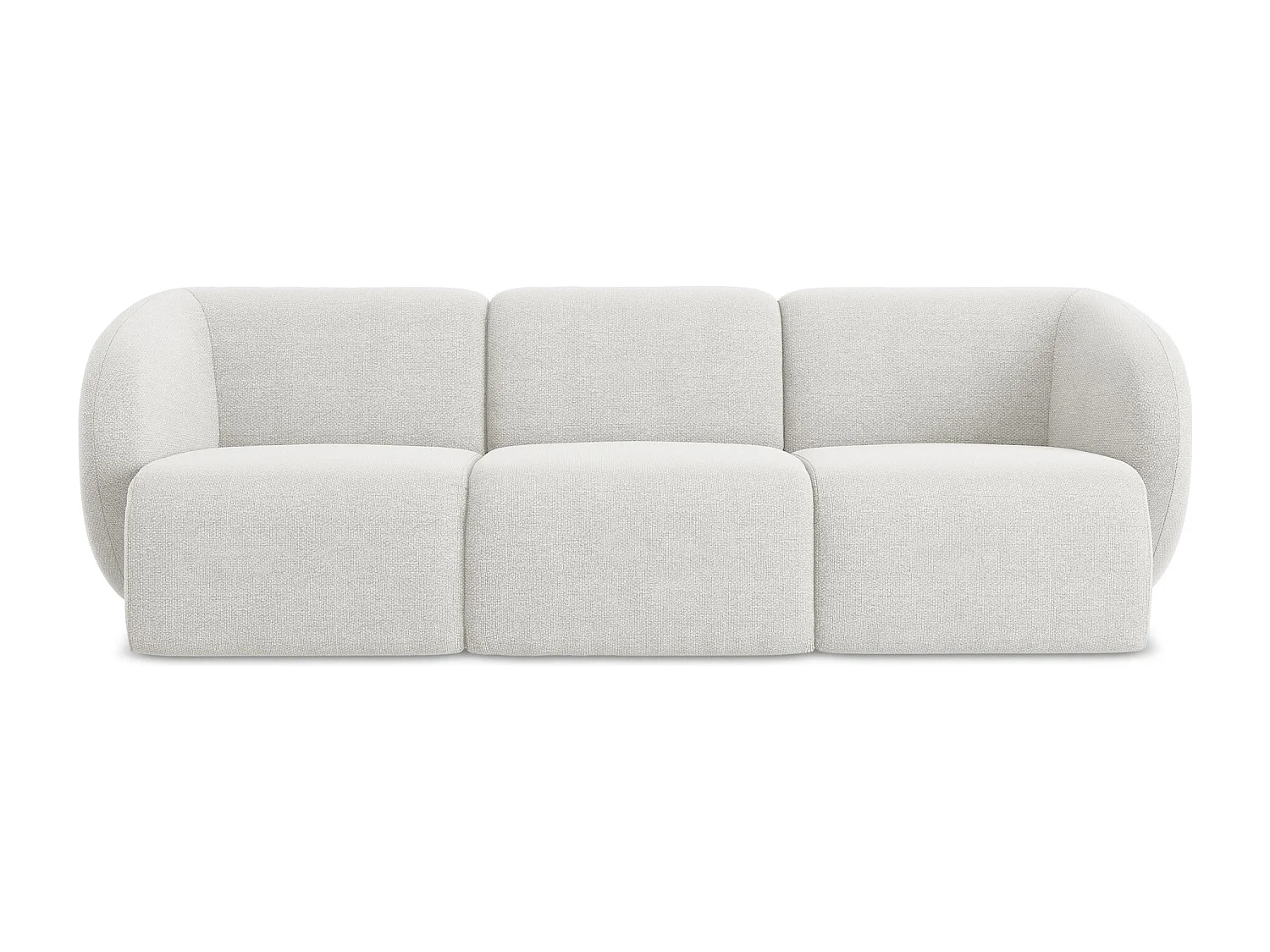 Canapé modulable 3 places en tissu bouclette - blanc - LANI