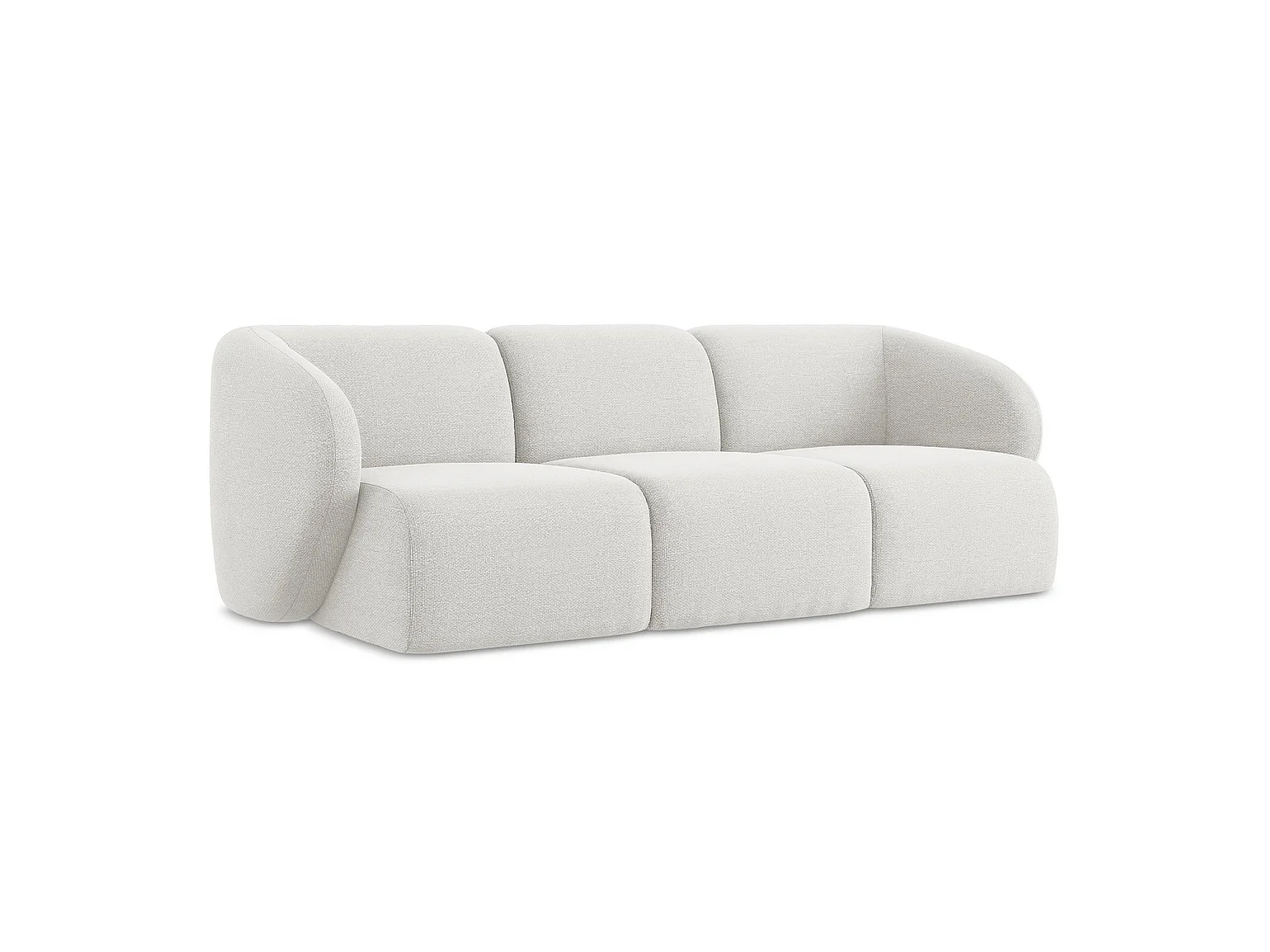 Modulares 3-Sitzer Sofa - - Bouclé - Weiß - CERVO