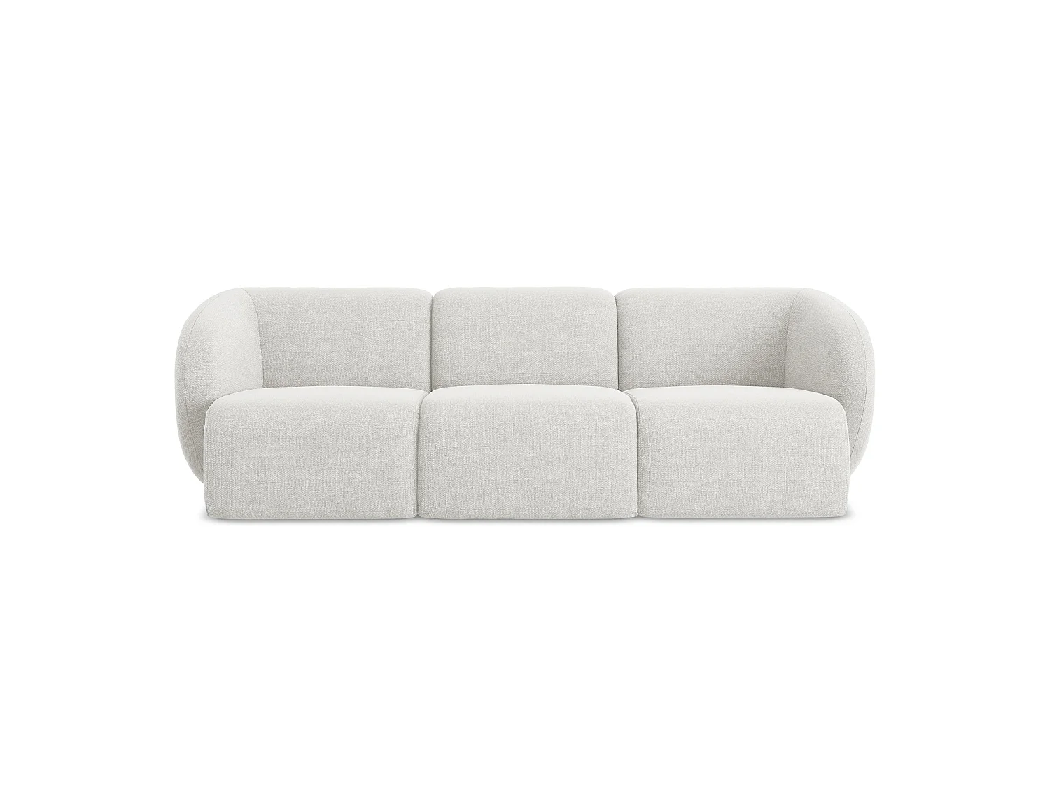 Modulares 3-Sitzer Sofa - - Bouclé - Weiß - CERVO