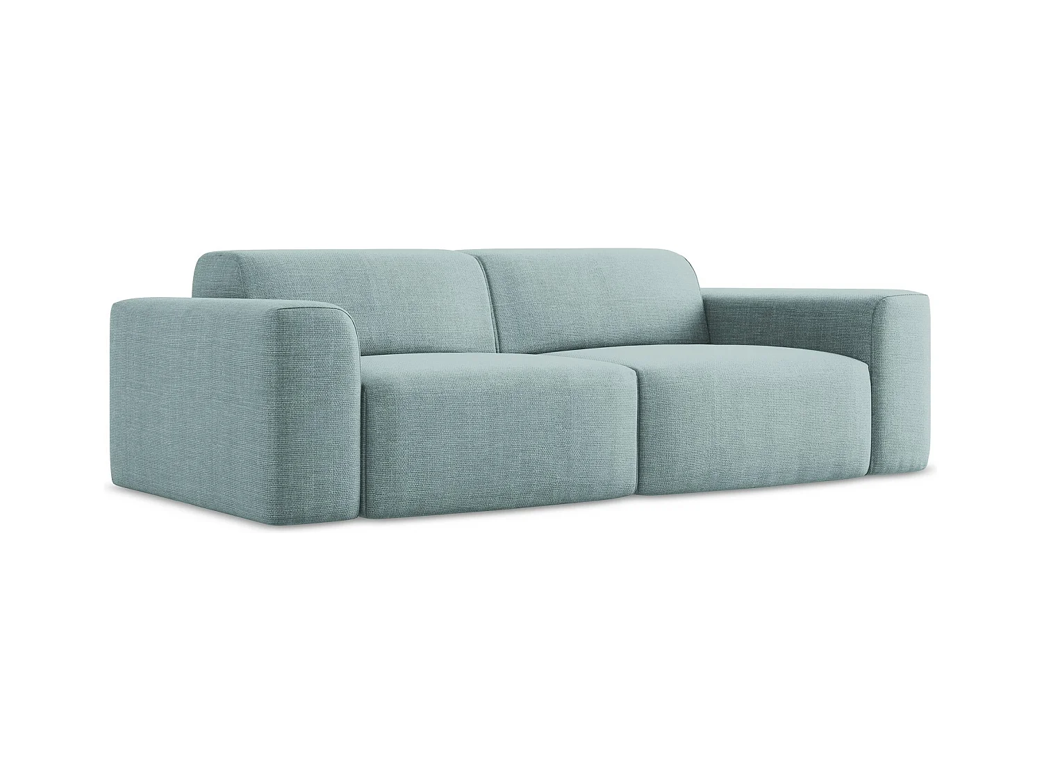Canapé modulable 2 places en tissu texturé - jeans - KELI
