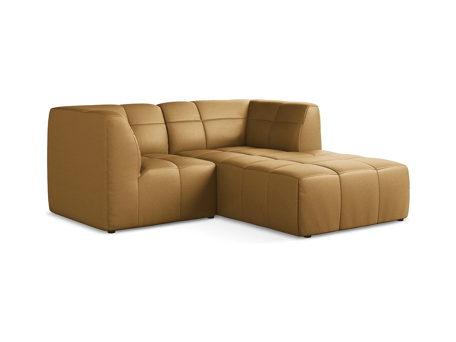 Canapé d'angle 2,5 places modulaire droit en similicuir - carmel - ALOHA