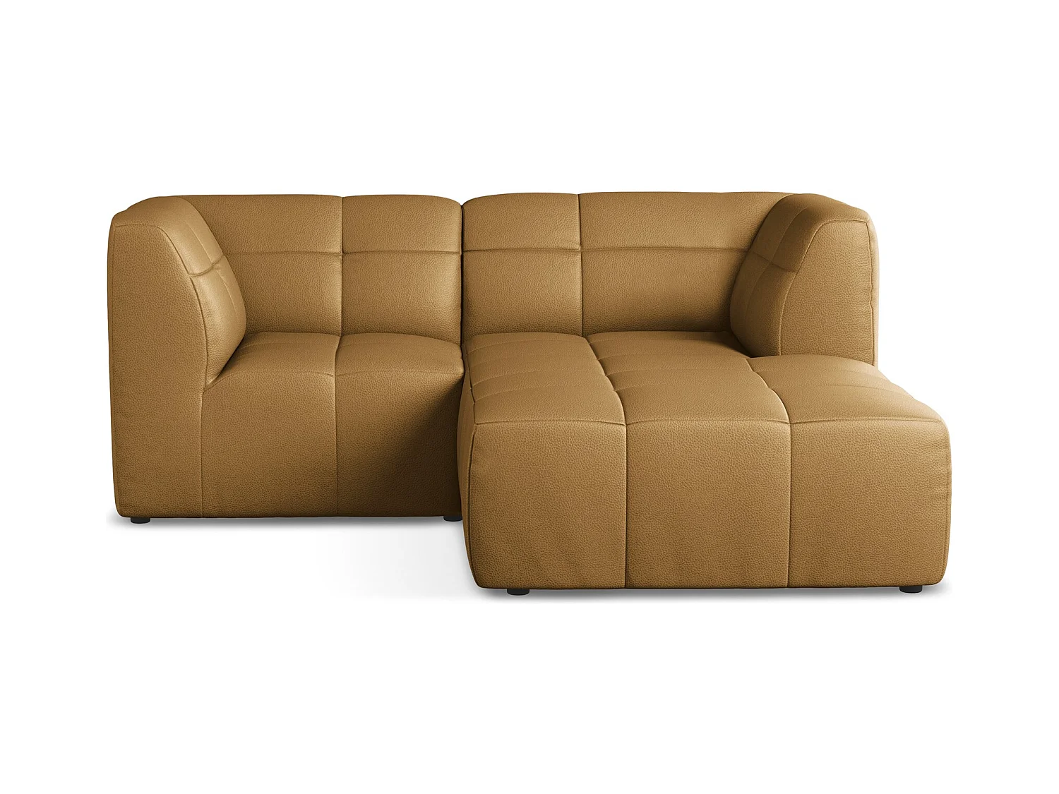 Canapé d'angle 2,5 places modulaire droit en similicuir - carmel - ALOHA