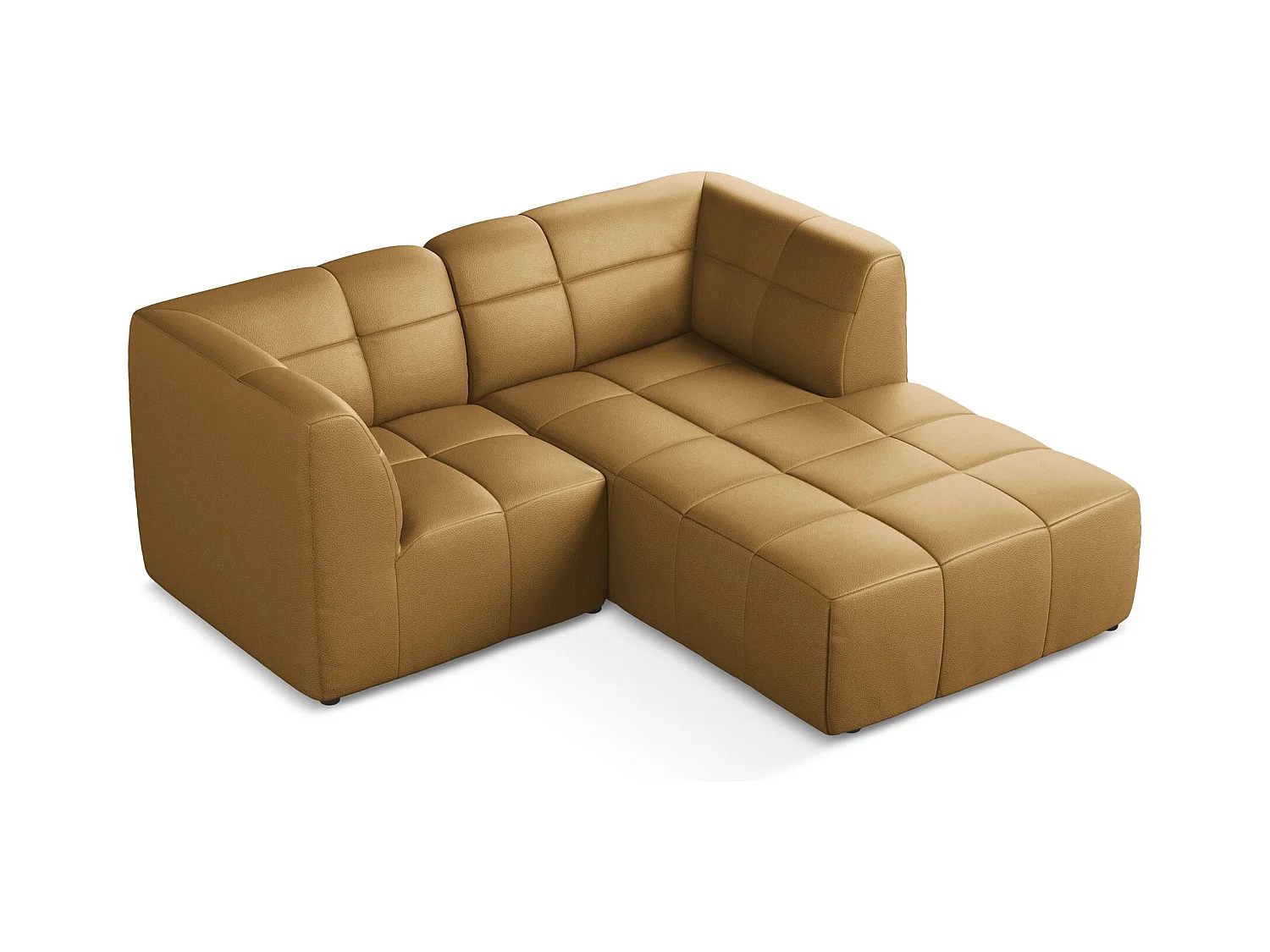 Canapé d'angle 2,5 places modulaire droit en similicuir - carmel - ALOHA