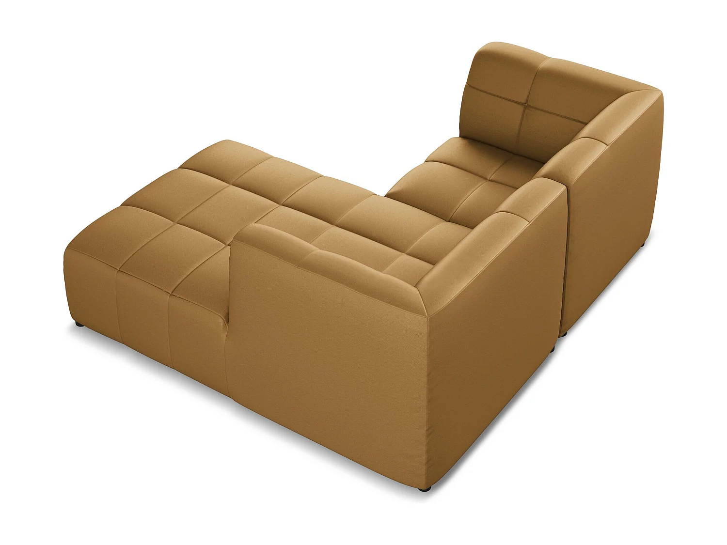 Canapé d'angle 2,5 places modulaire droit en similicuir - carmel - ALOHA