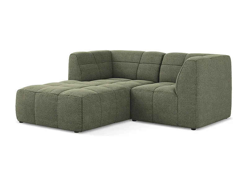 2,5-Sitzer Modulares Ecksofa - Ecke Links - Bouclé - Olive - ALOHA