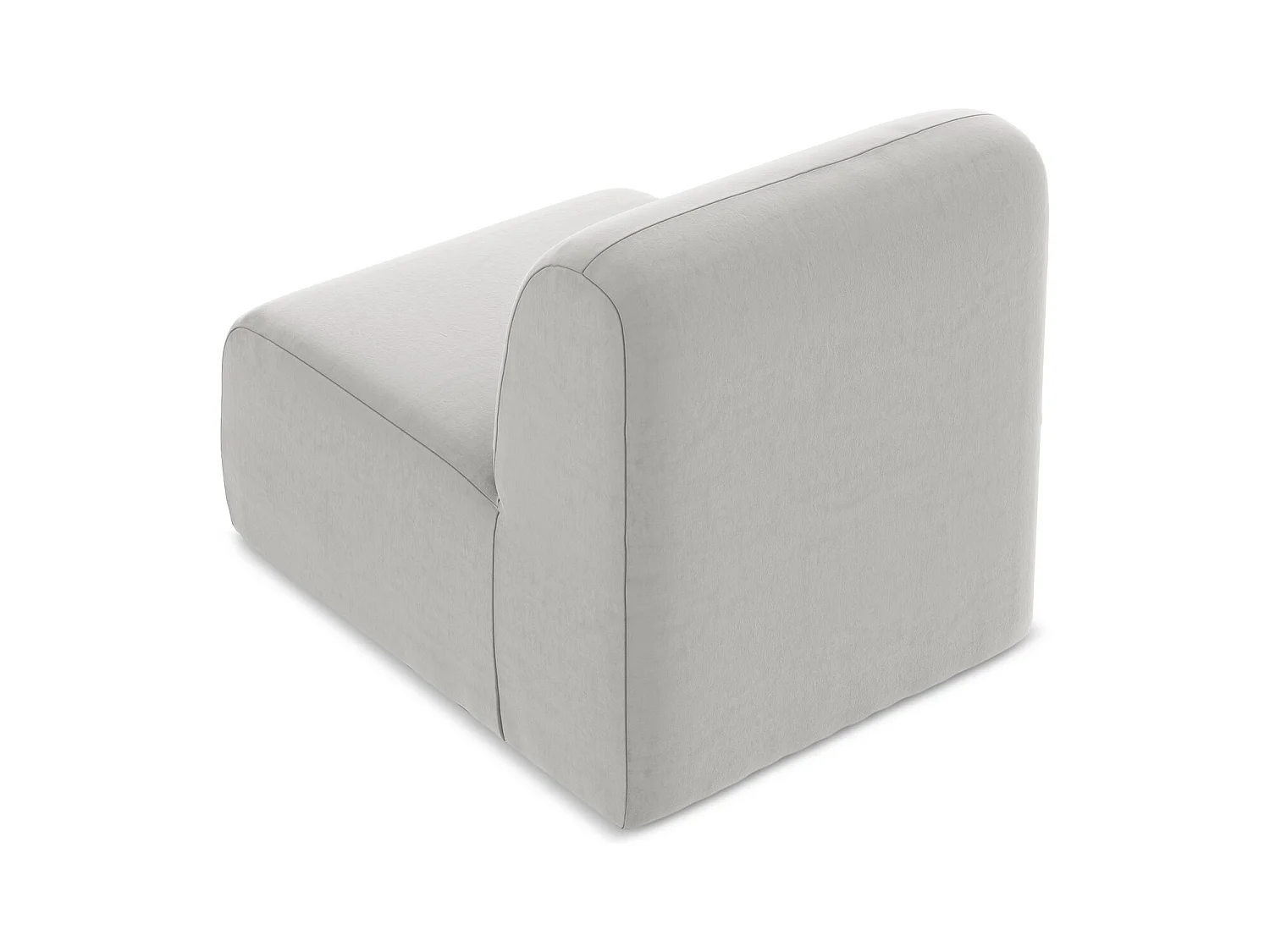 Bankmodule midden van zilver velours - LANI