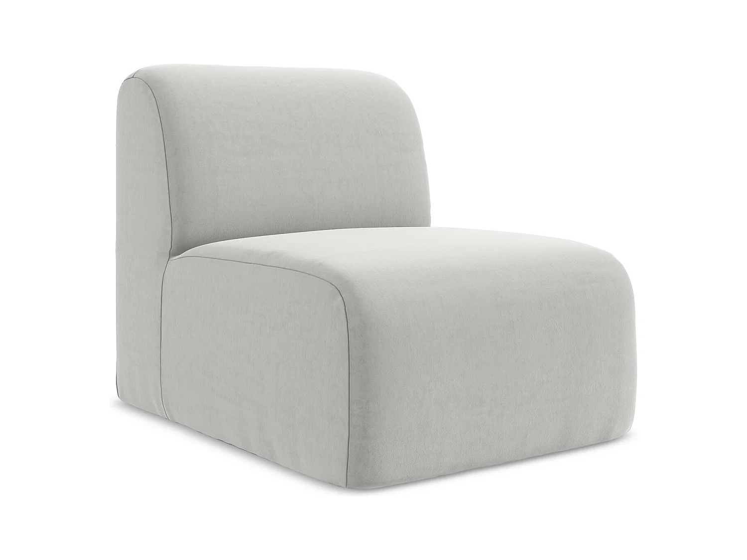 Fauteuil pour canapé modulable en velours - argent - LANI