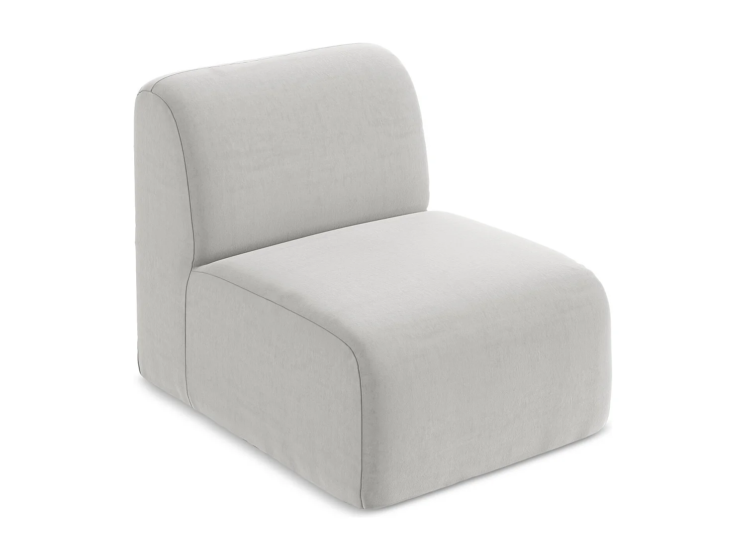 Fauteuil pour canapé modulable en velours - argent - LANI