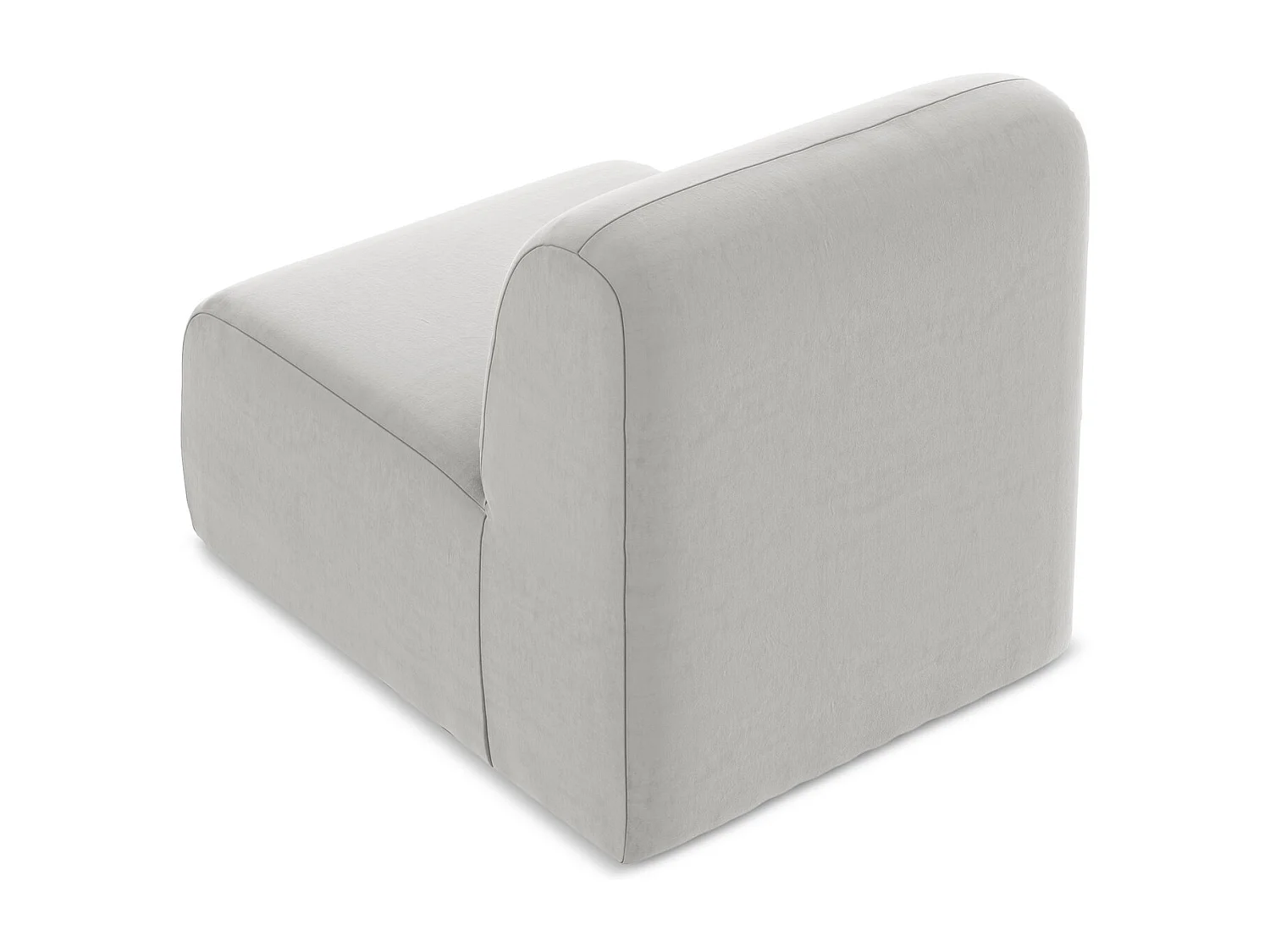 Fauteuil pour canapé modulable en velours - argent - LANI