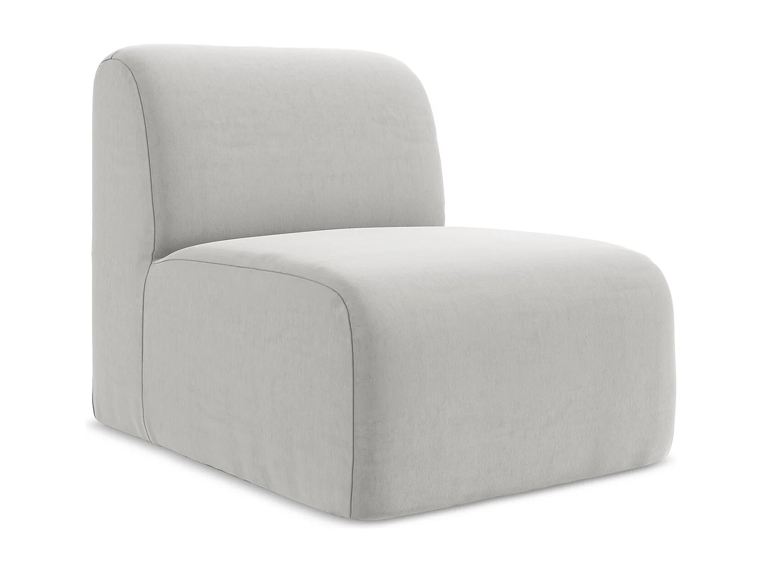 Fauteuil pour canapé modulable en velours - argent - LANI