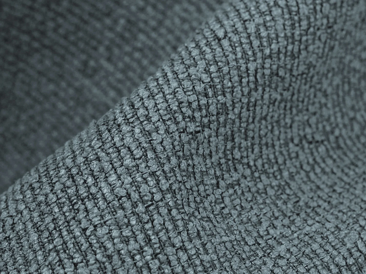 Canapé panoramique 5 places gauche en tissu bouclette - jeans - LANI