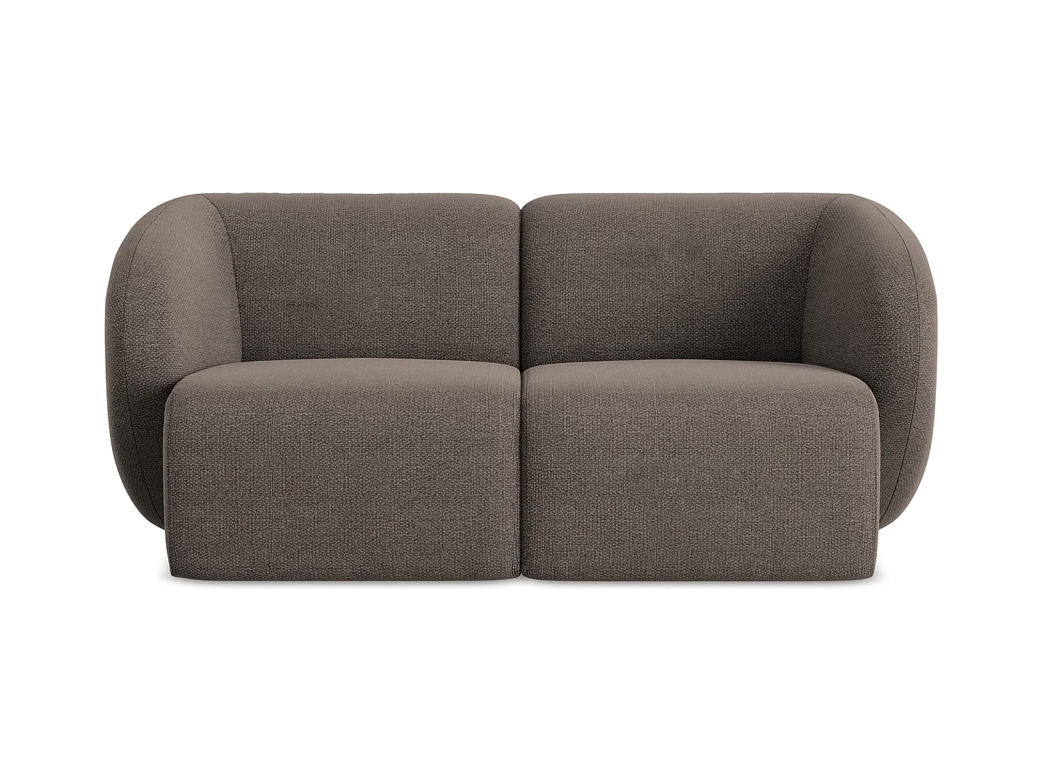 Canapé modulable 2 places en tissu bouclette - choolat - LANI