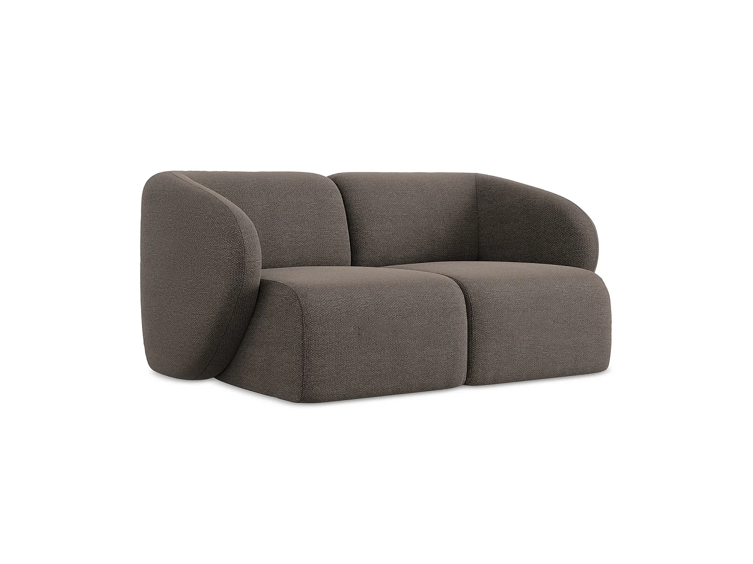 Modułowa sofa 2-osobowa - z tkaniny bouclé - czekoladowy - CERVO